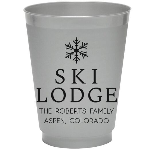 Snowflake Ski Lodge Colored Shatterproof Cups